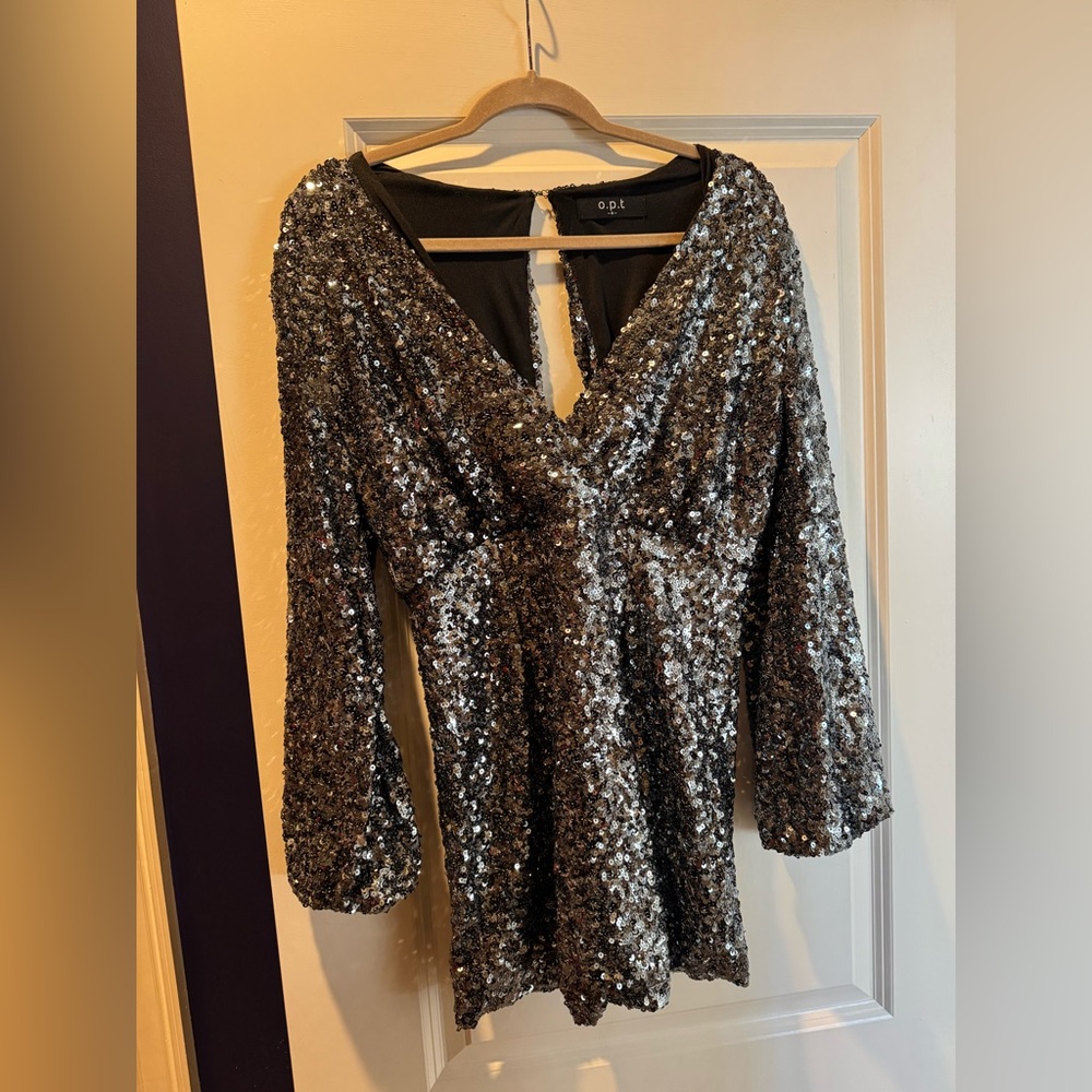 Silver Sequin Dress by OPT One Pretty Time